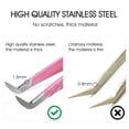 thumbnail image 5 of Natuhana Pinces Rouges Roses Pinces en Acier Inoxydable Haute Précision Anti-Statique pour Extensions de Cils Maquillage, 5 of 5
