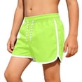 thumbnail image 2 of Boys Summer Casual Layer Solid Swimming Pants for Ages 9 16 Beach Swim Trunks Breathable Elastic Waist, 15-16 Years, Green, 2 of 4