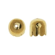 Capsule Bead Caps, with Flaps 8x8mm, 25 Pieces, Antiqued Gold Plated
