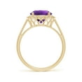thumbnail image 2 of ANGARA Natural 2.45 Ct. Amethyst with Diamond Halo Ring in 14K Yellow Gold for Women (Ring Size: 10), 2 of 10