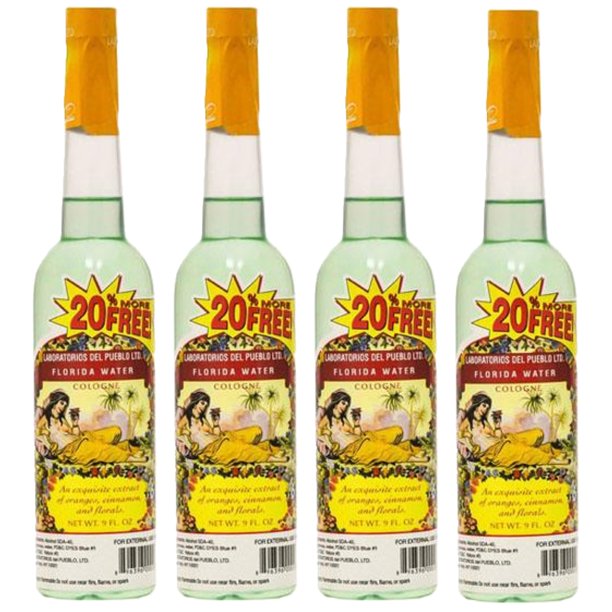 Pack of (4) Florida Water Cologne 9 oz. Plastic Bottles