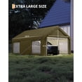 thumbnail image 4 of Kicctian 10x20 ft Heavy Duty Carport, Portable Carport Garage with PE Canopy, Roll-Up Front, Rear Doors & 4 Windows, Outdoor Car Canopy for Boat, Pickup, Car, Double Yellow Khaki, 4 of 6