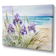 thumbnail image 2 of Designart "Beachside Beauty: Purple Irises II" Irises Canvas Art Print, 2 of 7