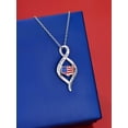 thumbnail image 2 of Dorunmo American Flag Necklace 925 Sterling Silver Patriotic Necklace 4th of July Pendant Independence Day Gifts for Women, 2 of 6