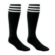 2 Pair Official Stiping Referee Soccer Socks Black (Youth 4-8)