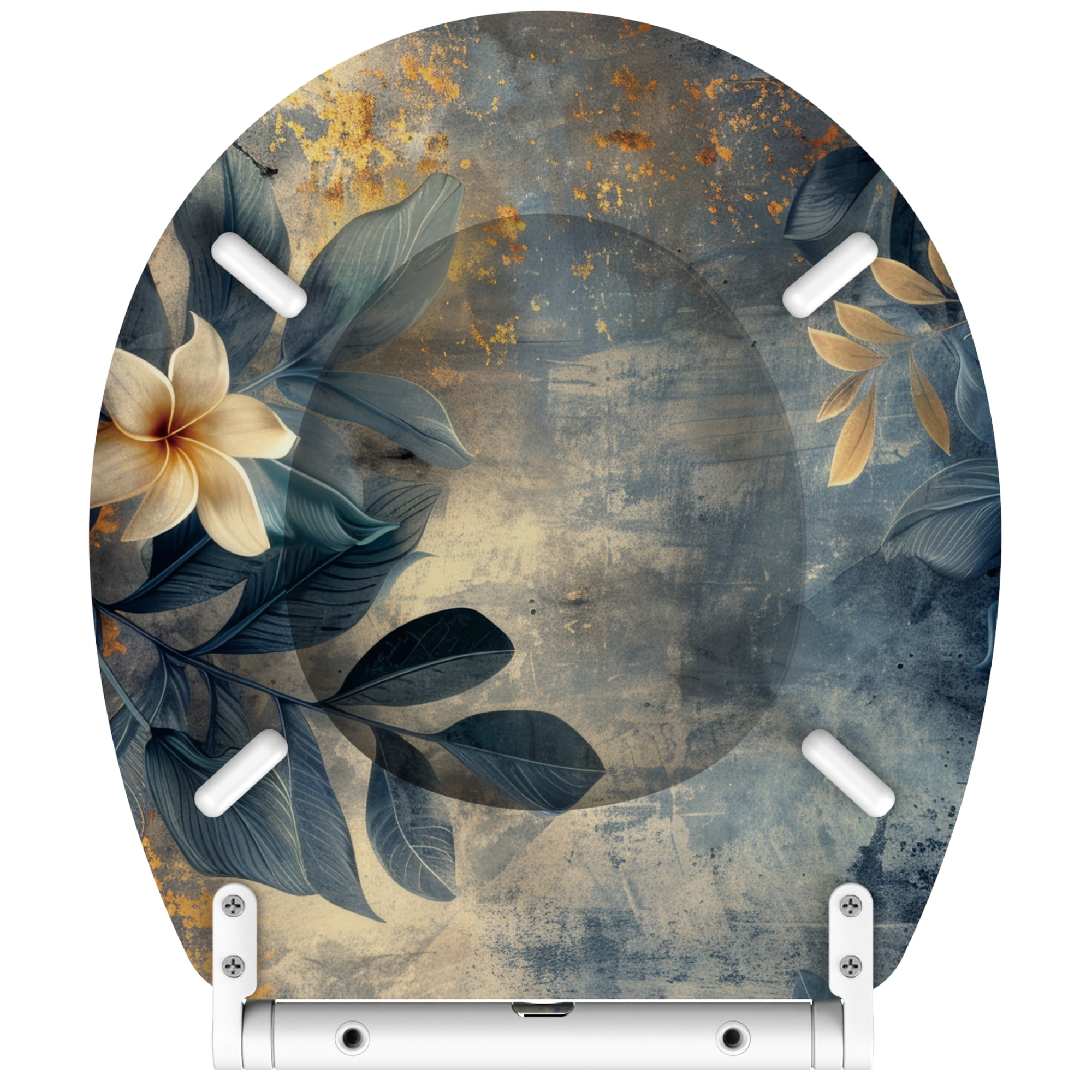 Sanilo Toilet Seat ROUND, Soft Close, One-Click Quick Release, Easy Installation, Non-Slip, Easy to Clean (Lilybud)
