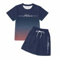 thumbnail image 6 of Tiijoy Little Girls Summer Casual Outfits Gradient Short Sleeve T-Shirt Shorts Set, Sizes 5-6, 6 of 6