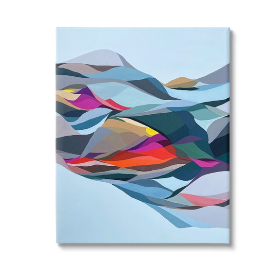 Stupell Industries Flowing Geometric Shapes Abstract Painting Gallery Wrapped Canvas Art Print Wall Art, 16 x 20