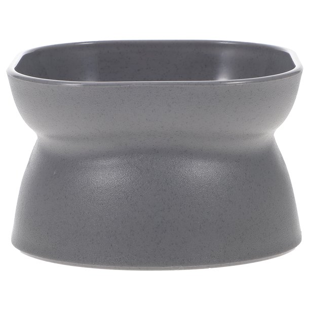 EeaseMX Comedero para gatos con boca oblicua, protector, color gris oscuro