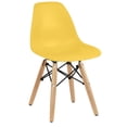 thumbnail image 5 of 2xhome Set of 4 Kids Size Plastic Toddler Chairs with Natural Wooden Dowel Legs, Yellow, 5 of 11