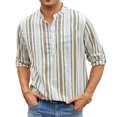 thumbnail image 3 of Camisas Para Hombre Slim Fit Top de camisa con estampado de solapa de manga corta informal de primavera y verano para hombre (White, S), 3 of 6