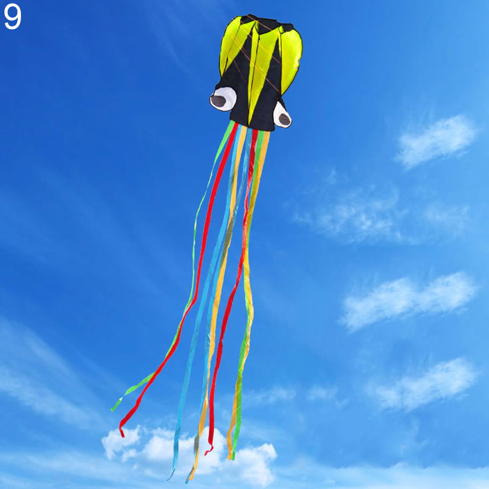 3D eyes 23m orange 1 Line Stunt Parafoil Octopus POWER Sport Kite outdoor toy 