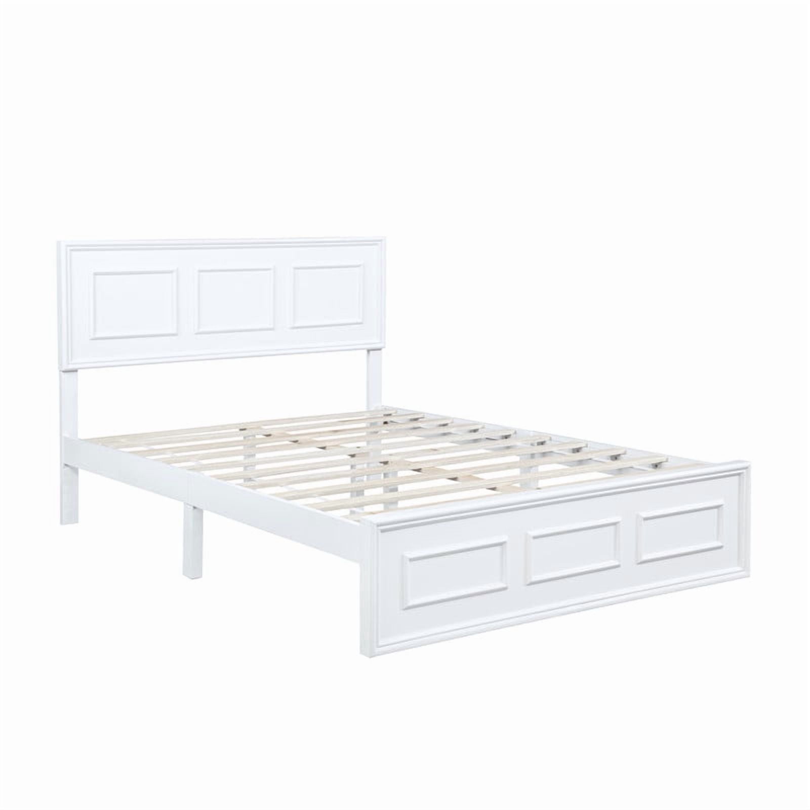 Full Size Platform Bed with Adjustable Height Headboard, Wood Strengthened Bed Frame with Under-Bed Storage Space