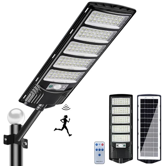 800W Solar Street Lights Outdoor Waterproof, Super Bright 10000LM Commercial Parking Lot Lights Street Lamp, LED Flood Lights Motion Sensor for Outdoor Garden Yard Patio