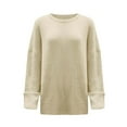 thumbnail image 3 of Women's Oversized Crewneck Long Sleeve Sweaters Fuzzy Knit Casual Chunky Warm 2024 Fall Pullover Top, 3 of 3