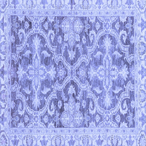 Ahgly Company Indoor Square Oriental Blue Traditional Area Rugs, 7' Square