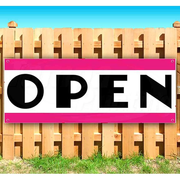 Open 13 oz Vinyl Banner With Metal Grommets