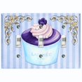 thumbnail image 1 of Metal Light Switch Plate Cover Purple Luxury Cupcake Striped Wallpaper Blue CAK051, 1 of 13