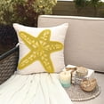 thumbnail image 4 of The HomeCentric Pillow Case With Zipper, Pillowcase&nbsp;With Zipper, Pillow Cover Pack of 2, 24x24 inch (60x60 cm) Yellow, Cotton Pillow Cover, Pillow Cover, Beach, Sea Creatures - Yellow Starfish, 4 of 10