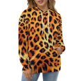 thumbnail image 4 of Print Animal Cheetah Print Men's Women Vintage 3D Hooded Sweatshirt - All-Season Loose Fit Streetwear, 4 of 6