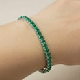 thumbnail image 6 of Emerald Tennis Bracelet for woman 925 Silver Handmade Link Jewelry, Green Gemstone Cuff Bracelet, May Gemstone Bracelet, Dainty Gift for Her, 6 of 7