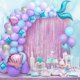 thumbnail image 1 of Kit de guirnaldas con forma de arco con forma de sirena, 89 unidades, diseño azul morado, 1 of 2