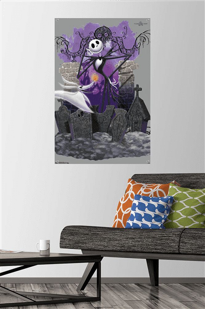 Disney Tim Burton's The Nightmare Before Christmas - Jack And Zero Wall Poster with Push Pins, 22.375" x 34"