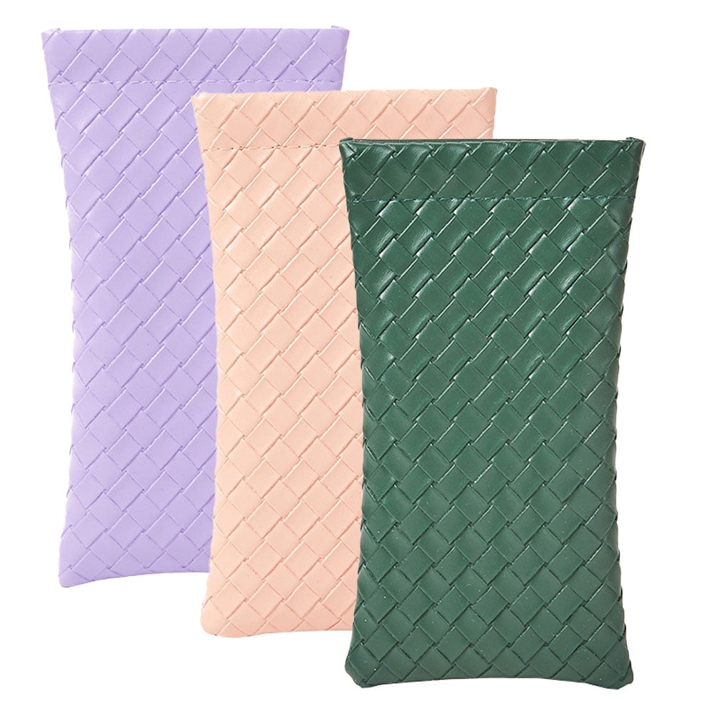 3 Pack Eyeglasses Pouch Squeeze Top Sunglasses Case, Portable Eyewear