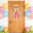 thumbnail image 6 of Uutvery Easter Bow Knot, 53x29cm Linen Like Handmade Decorative Bow with Egg Patterns, for Wreath Gift Box Door Wall Hanging Decor, 20.9x11.4 Inches, 6 of 6