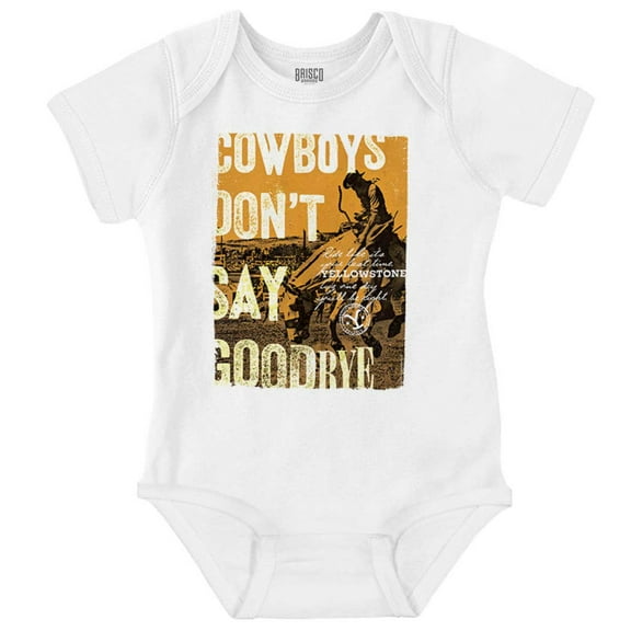 Yellowstone Cowboys Don’t Say Goodbye Romper Boys or Girls Infant Baby Brisco Brands NB