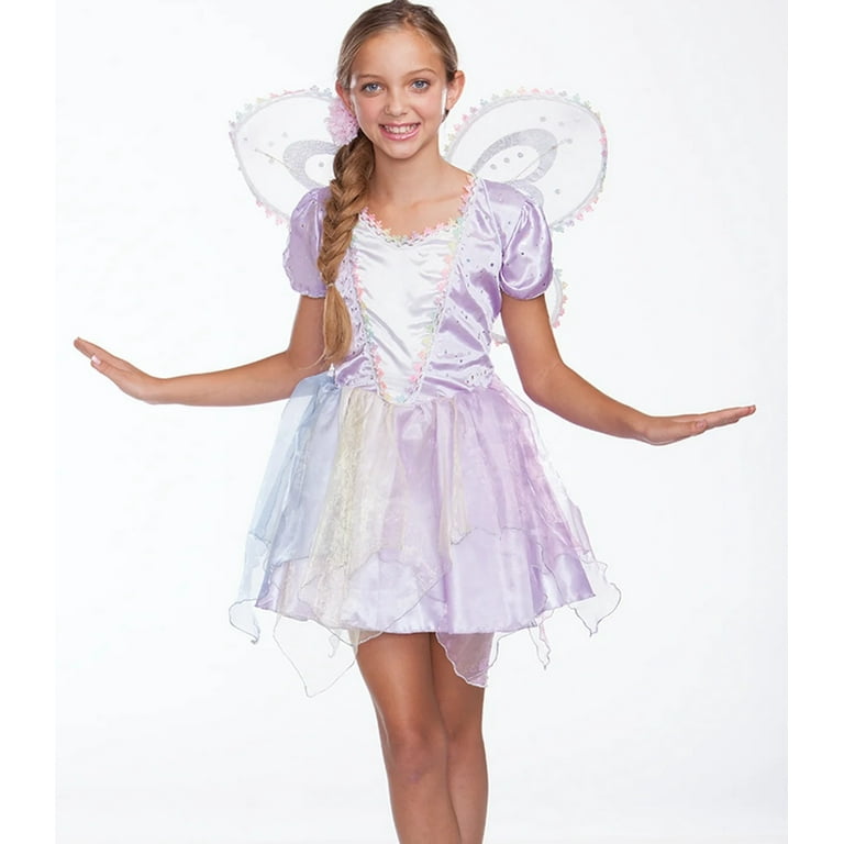 green emerald velvet dress Toddler Girls Fairy Dress Costume, Wings and Wand 3pc, Set 3