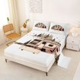 thumbnail image 2 of Castle Fairy Boho Camper Full Size Sheets 4-Piece for Teens, Leopard Tent Forest Bed Sheets for Bedroom, Brown White, 2 of 6
