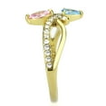 thumbnail image 3 of IP Gold(Ion Plating) Stainless Steel Ring with AAA Grade CZ in Multi Color for Women Multi Color Stone Color Style TK3712 Size 9, 3 of 4