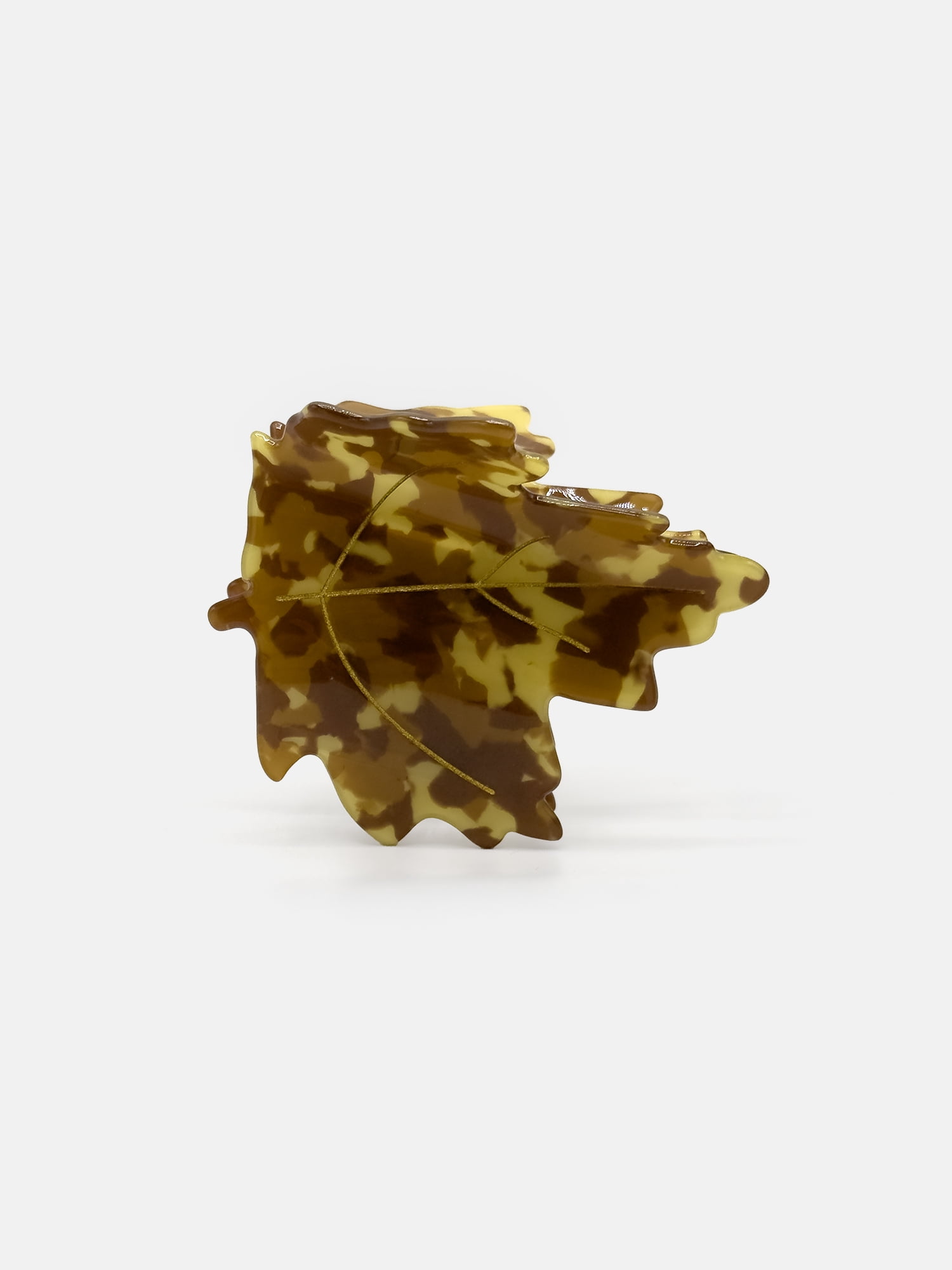 Way To Celebrate Fall Season Leaf Acrylic Hair Claw, Tort