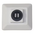 thumbnail image 2 of Valterra Prise de Port d'Alimentation DG61031VP Diamond Group; pour Chargement USB; Carré; 2 Ports d'Alimentation; Blanc; avec Montage Décoratif sur Cadre; 12 Volts/2.1 Ampères, 2 of 4