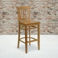 thumbnail image 2 of Flash Furniture 2 Pk. HERCULES Series Vertical Slat Back Natural Wood Restaurant Barstool, 2 of 8