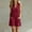 Wine, variant on Wovilon Women's V-Neck Sleeveless Button Front Romper with Patch Pockets and Curved Hem, Relaxed Cotton Linen Blend Summer Casual Vacation Short Jumpsuit
