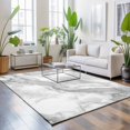 thumbnail image 4 of 3x5 Washable Area Rugs,Abstract Marble Texture Non-Slip Ultra Soft Rug Large Indoor Carpet,Modern Gray White Gradient Waves Floor Rugs for Home Living Room Bedroom Dining Room Office, 4 of 9