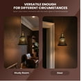 thumbnail image 3 of 4 Pack Fan Light Cover, AEELLEEA Pendant Lamp Shades, Ceiling Fan Light Shade with 2.28" Fitter, 5.12" High 6" Diameter,Metal Daisy Etched Light Covers r,Black Gold, 3 of 8