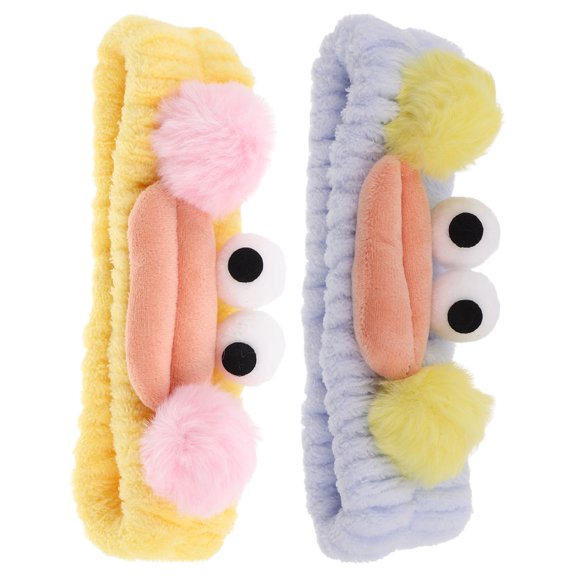 Niceauty 2Pcs Comfortable Elastic Makeup Hairband with Plush Material for Beauty Care and Spa Use