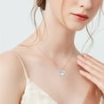 thumbnail image 2 of Cuoka White Gold Plated Heart Necklace Opal Jewelry for Women, 925 Sterling Silver Opal Pendant Necklace, Birthday Cubic Zirconia Opal Necklace Gift, 2 of 9