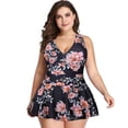 thumbnail image 3 of Plus Size Tankini Swimsuits for Women Tummy Control Bathing Suits with Shorts Two-Piece V Neck Swimwear, 3 of 8