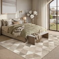 thumbnail image 6 of BERTHMEER 9'x12' Large Area Rugs for Living Room Bedroom Office Modern Contemporary Geometric Carpets Non Slip Washable Farmhouse Dining Room Brown Checkered pattern Rugs, 6 of 7