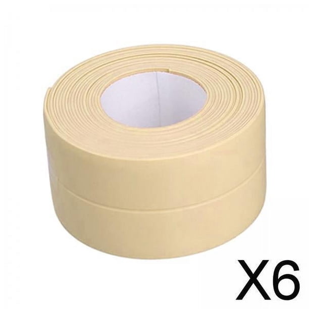 6 Tiras de Calafateo Impermeables para Bañera, Cinta Autoadhesiva de PVC para Sellado de Paredes de Cocina Y Bañera, Sellador de Calafateo, 3,/ 10,5 P 6 piezas