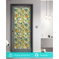 thumbnail image 5 of Window Privacy Film Summer Orange Stained Glass Window Film Decorative Sun Block Window Cover Pastoral Fruit Botanical Flowers Window Clings Static Adhesive Sticker for Bathroom 17.7"x39.3", 5 of 7