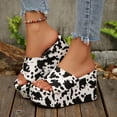 thumbnail image 4 of SACFOF Lryweisy Women's Chunky Platform Bohemian High Heels Square Open Toe Wedge Sandals Comfortable Dressy Shoes, 4 of 6
