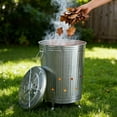 thumbnail image 6 of Incinerator Burn Barrel for Outside for Burning Trash Leaf - Metal Burn Can Cage Bin Container - Fire Can Paper Burner Outdoor, Lid and Ventilation Holes, Galvanized Steel, 20 Gallon, 6 of 18