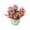 Watermelon Red, variant on Lifelike Full Blooming Artificial Rose Potted Flowers Matched, with White Flower Pots, Low Maintenance Faux Floral Ornaments, Table Centerpieces for Home Office/Wedding Scene Decor, White