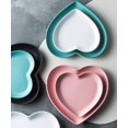 thumbnail image 4 of YISITIAN 2 Pcs Colorful Matte Heart-Shaped Ceramic Plates - Versatile for Salad, Dessert & Steak, Stylish Tableware for Home Kitchen/Dining AZ1014-1287, 4 of 6