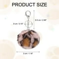 thumbnail image 2 of Uxcell Pom Pom Keychain, 8 cm Soft Cute Fluffy Ball Key Ring, Leopard Pink, 2 of 7
